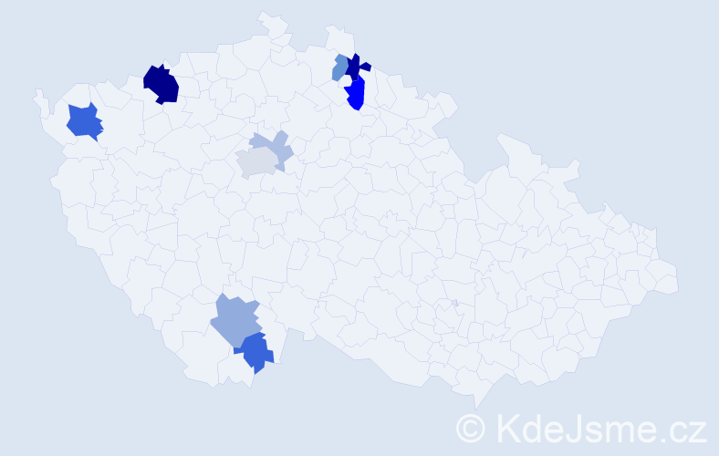 Příjmení: 'Predigerová', počet výskytů 24 v celé ČR