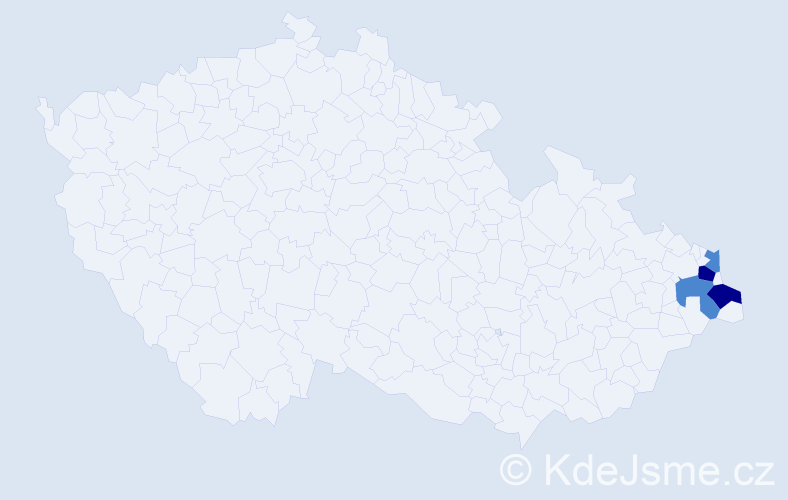 Příjmení: 'Tomaniec', počet výskytů 8 v celé ČR