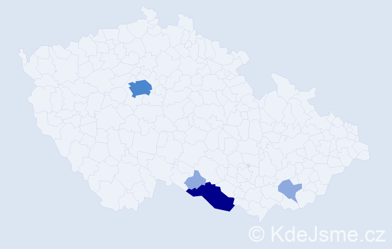Příjmení: 'Pichaničová', počet výskytů 9 v celé ČR