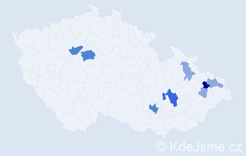 Příjmení: 'Kuncek', počet výskytů 24 v celé ČR