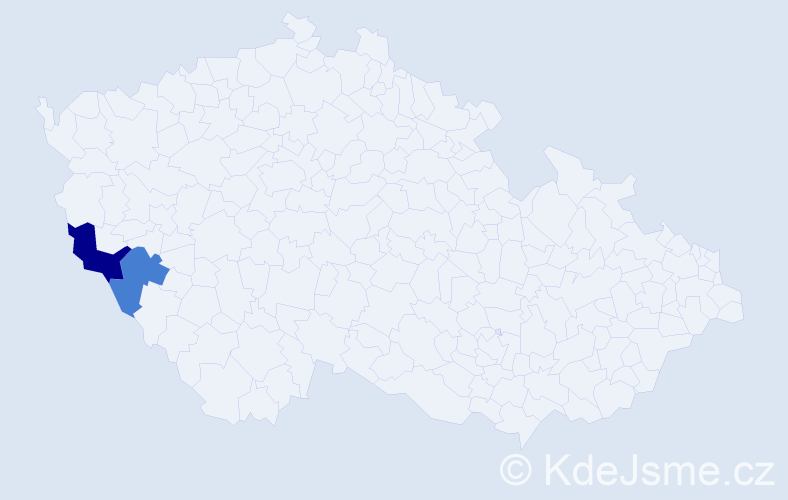 Příjmení: 'Apfelbeková', počet výskytů 5 v celé ČR
