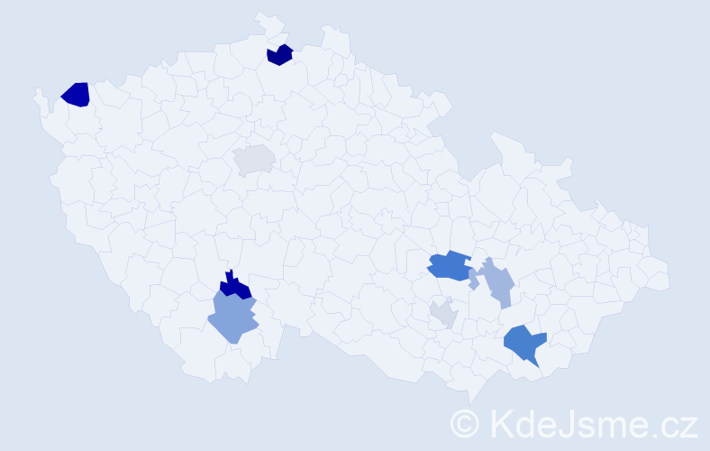 Příjmení: 'Seeháková', počet výskytů 15 v celé ČR