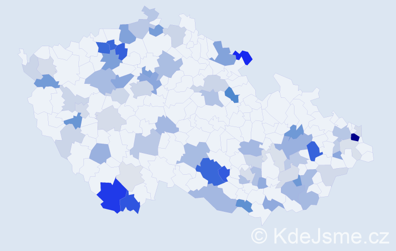 Příjmení: 'Križan', počet výskytů 195 v celé ČR
