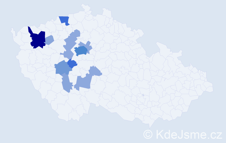 Příjmení: 'Kordule', počet výskytů 37 v celé ČR