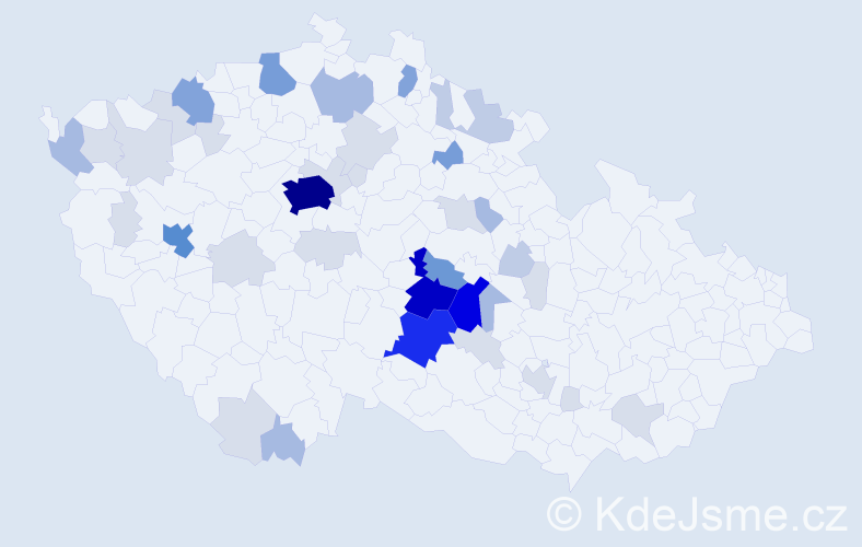 Příjmení: 'Tonarová', počet výskytů 145 v celé ČR