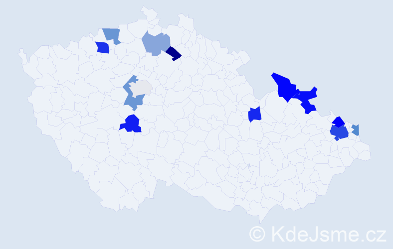 Příjmení: 'Piatek', počet výskytů 28 v celé ČR
