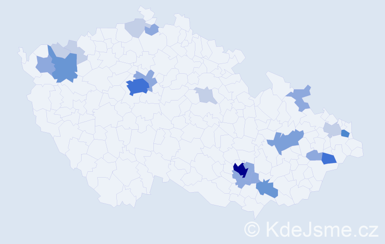 Příjmení: 'Farmačka', počet výskytů 60 v celé ČR