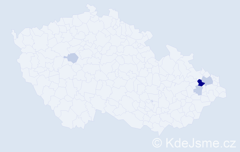 Příjmení: 'Banar', počet výskytů 14 v celé ČR