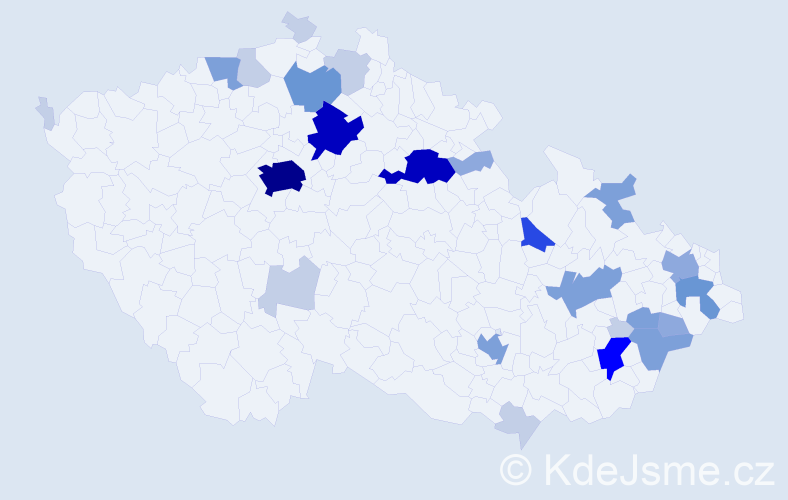 Příjmení: 'Nosálková', počet výskytů 85 v celé ČR