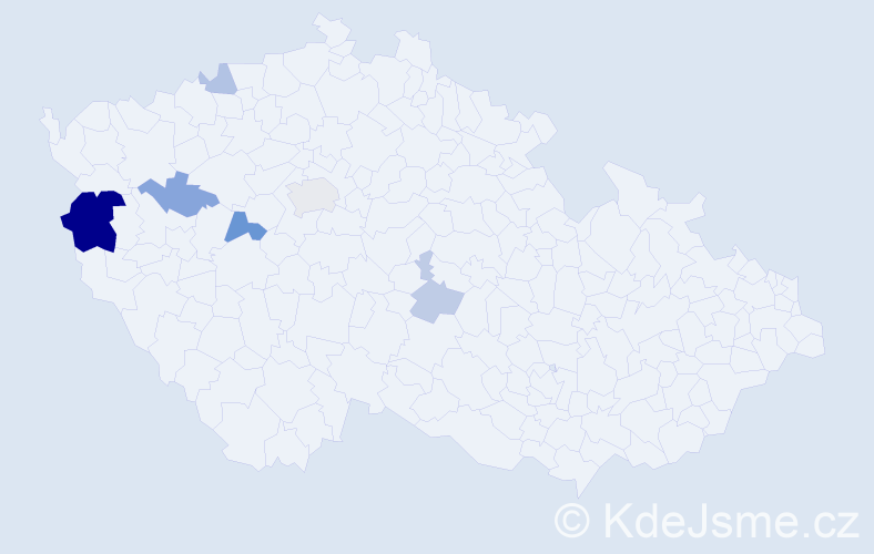 Příjmení: 'Nešvárová', počet výskytů 14 v celé ČR