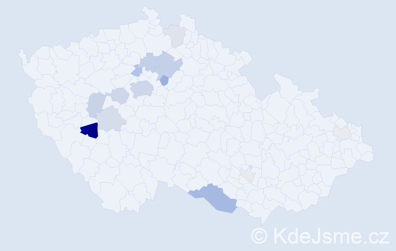 Příjmení: 'Ungureanu', počet výskytů 29 v celé ČR