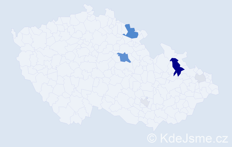 Příjmení: 'Kisková', počet výskytů 16 v celé ČR