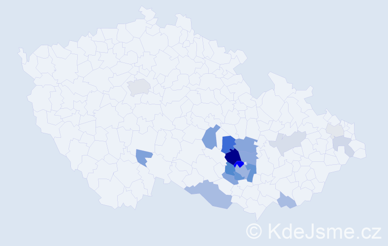 Příjmení: 'Volavá', počet výskytů 41 v celé ČR