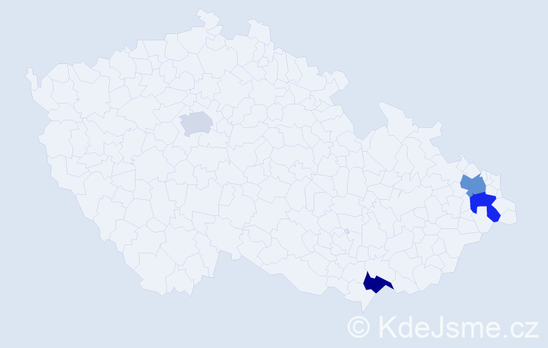 Příjmení: 'Chuchro', počet výskytů 12 v celé ČR