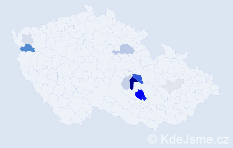 Příjmení: 'Ciková', počet výskytů 27 v celé ČR