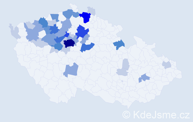Příjmení: 'Gruncl', počet výskytů 117 v celé ČR