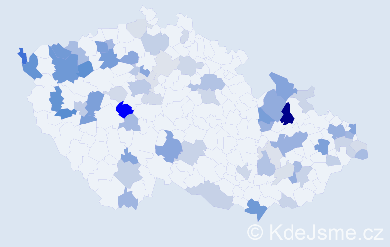 Příjmení: 'Hricová', počet výskytů 182 v celé ČR