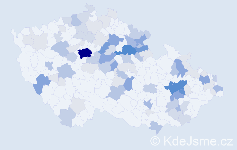 Příjmení: 'Čuda', počet výskytů 303 v celé ČR