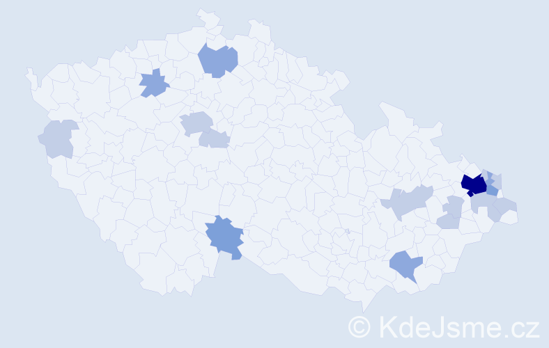Příjmení: 'Bugaj', počet výskytů 35 v celé ČR
