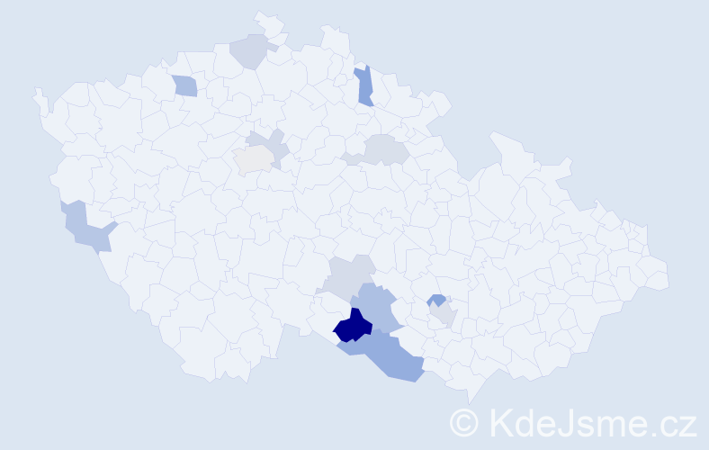 Příjmení: 'Černovická', počet výskytů 23 v celé ČR