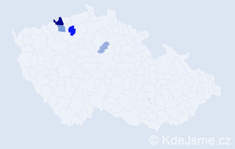 Příjmení: 'Mešová', počet výskytů 13 v celé ČR