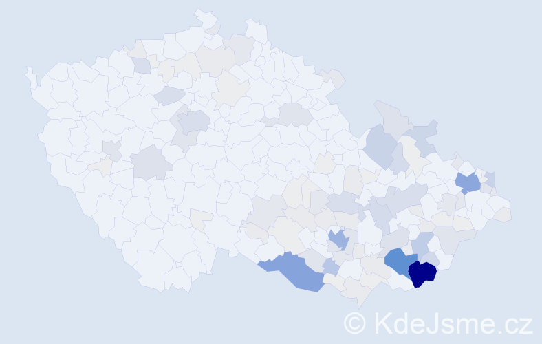 Příjmení: 'Kročilová', počet výskytů 475 v celé ČR