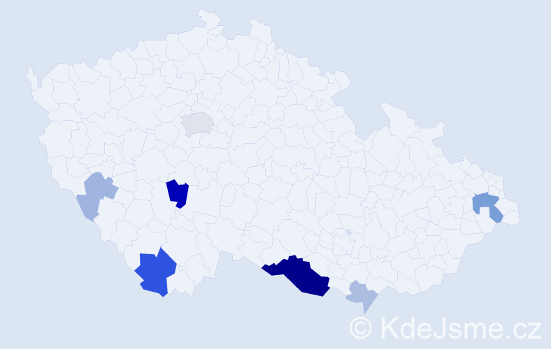 Příjmení: 'Kúnová', počet výskytů 22 v celé ČR