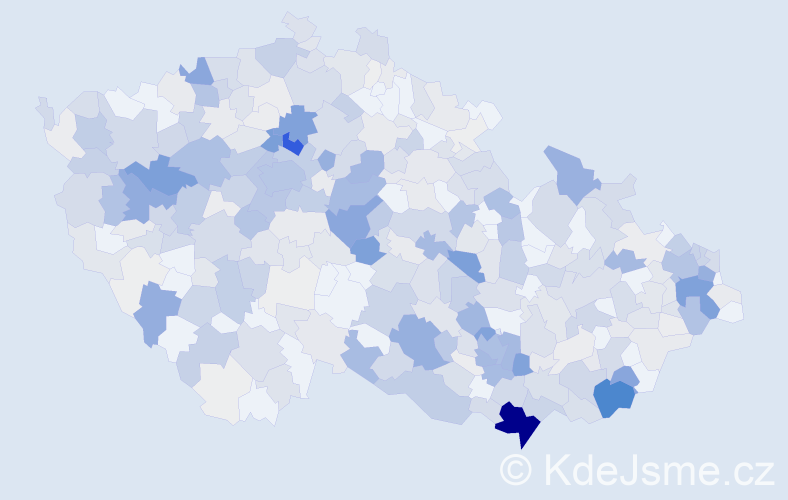Příjmení: 'Uher', počet výskytů 2051 v celé ČR
