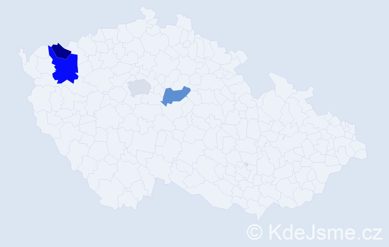 Příjmení: 'Lesserová', počet výskytů 5 v celé ČR