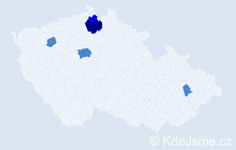 Příjmení: 'Půlkrabová', počet výskytů 8 v celé ČR