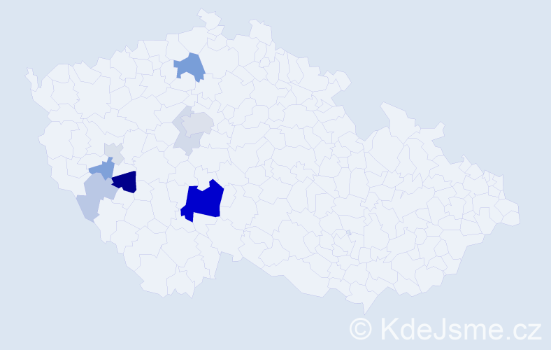 Příjmení: 'Cihelnová', počet výskytů 25 v celé ČR