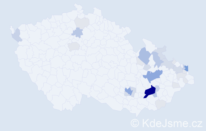 Příjmení: 'Majdová', počet výskytů 105 v celé ČR