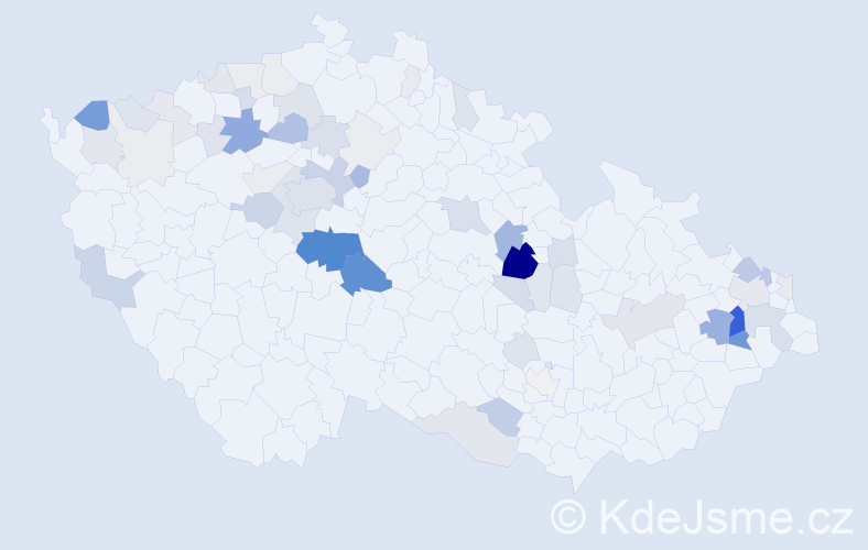 Příjmení: 'Kladiva', počet výskytů 214 v celé ČR