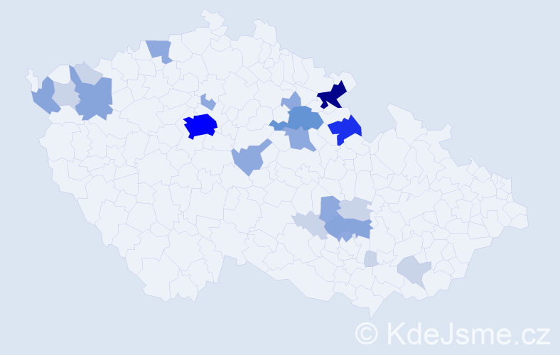 Příjmení: 'Dusbaba', počet výskytů 69 v celé ČR