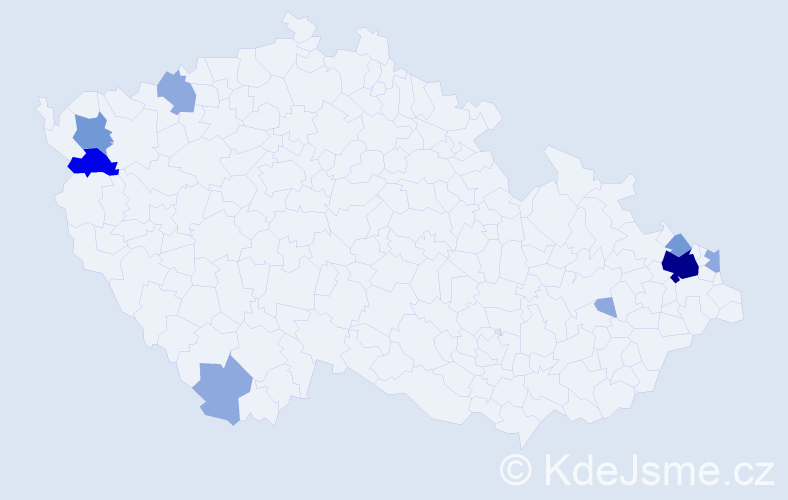 Příjmení: 'Kostolány', počet výskytů 19 v celé ČR