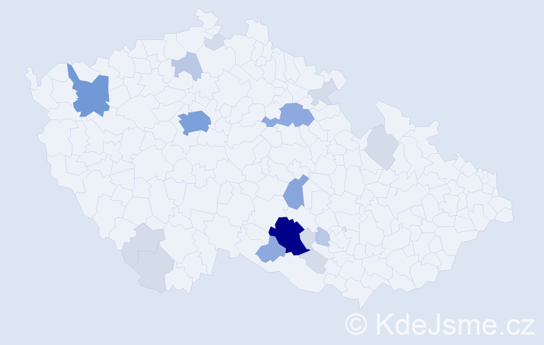 Příjmení: 'Vyletělová', počet výskytů 50 v celé ČR
