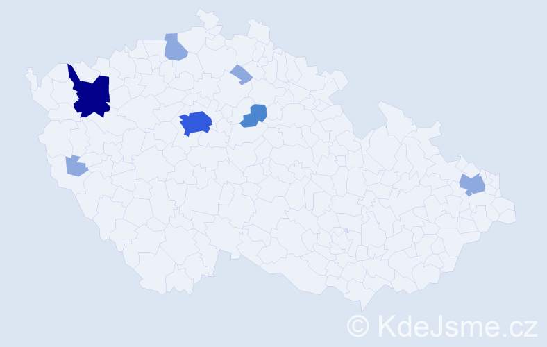 Příjmení: 'Zdenek', počet výskytů 14 v celé ČR
