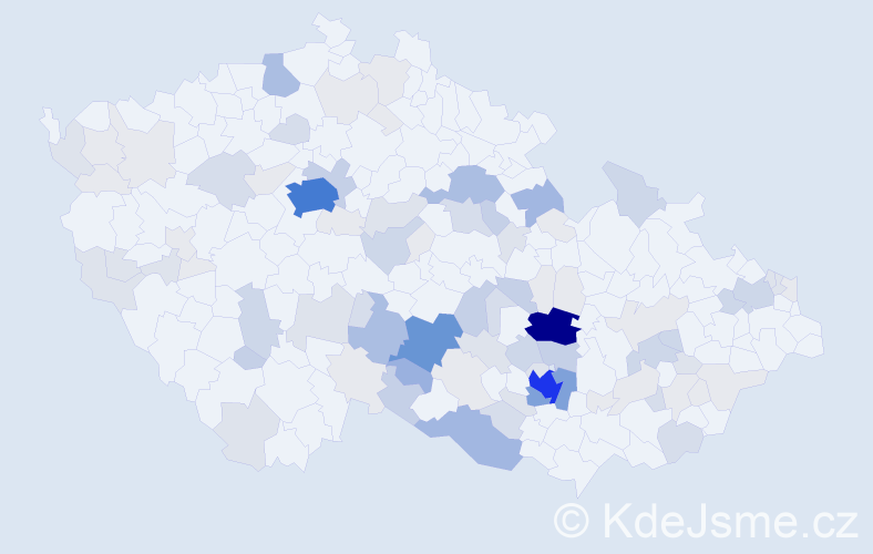 Příjmení: 'Páral', počet výskytů 356 v celé ČR