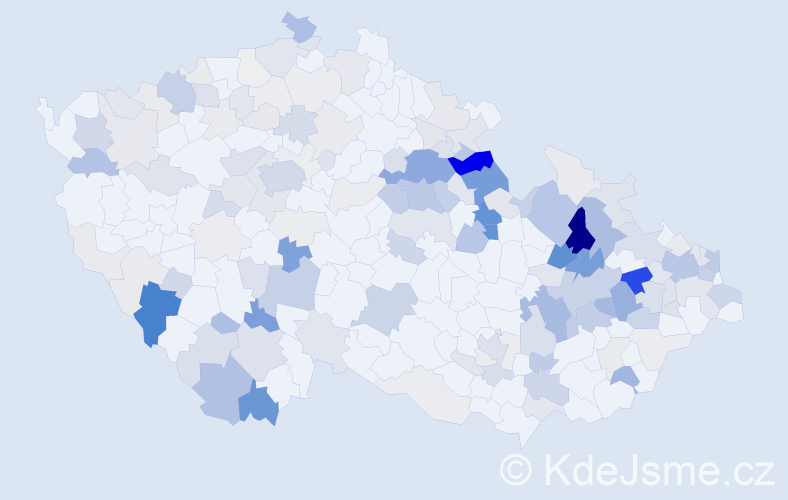 Příjmení: 'Chudá', počet výskytů 554 v celé ČR