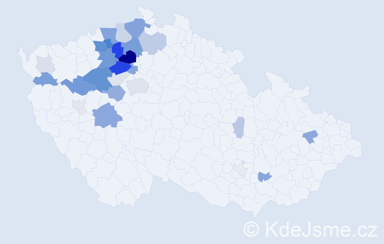 Příjmení: 'Pém', počet výskytů 89 v celé ČR