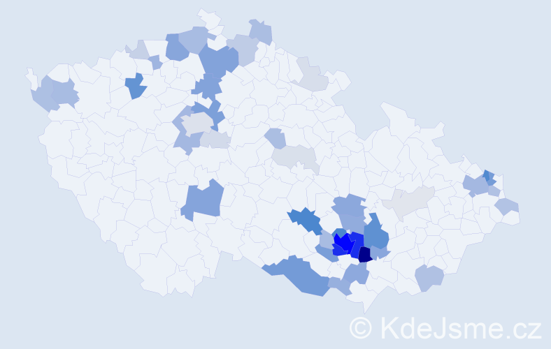 Příjmení: 'Audy', počet výskytů 187 v celé ČR