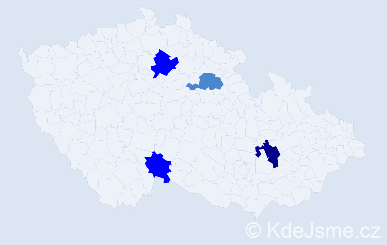 Příjmení: 'Pokovba', počet výskytů 8 v celé ČR