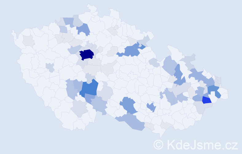Příjmení: 'Pavlát', počet výskytů 347 v celé ČR