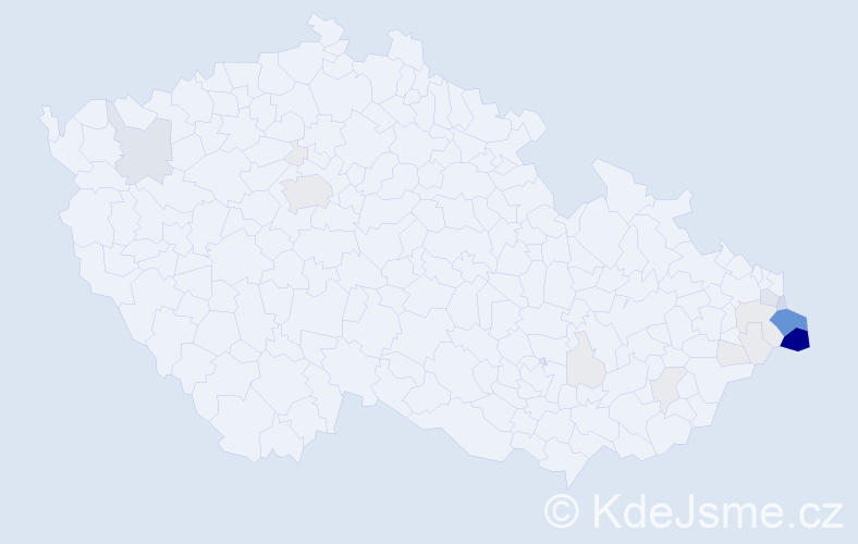 Příjmení: 'Suszka', počet výskytů 105 v celé ČR