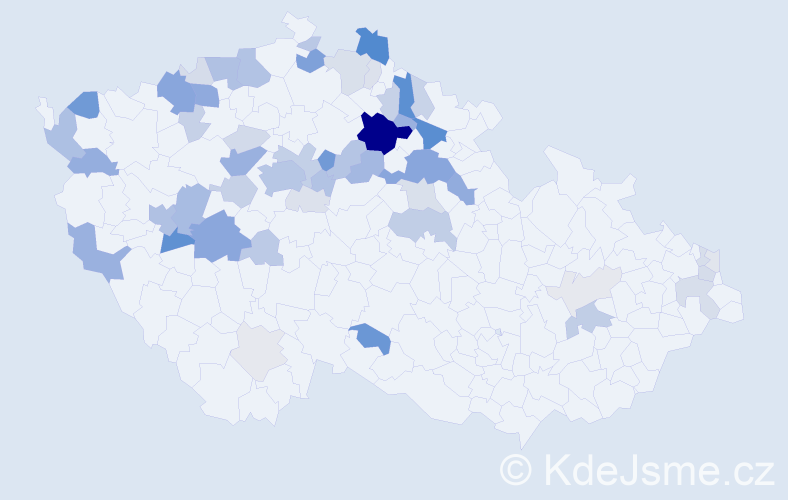 Příjmení: 'Vohnout', počet výskytů 183 v celé ČR