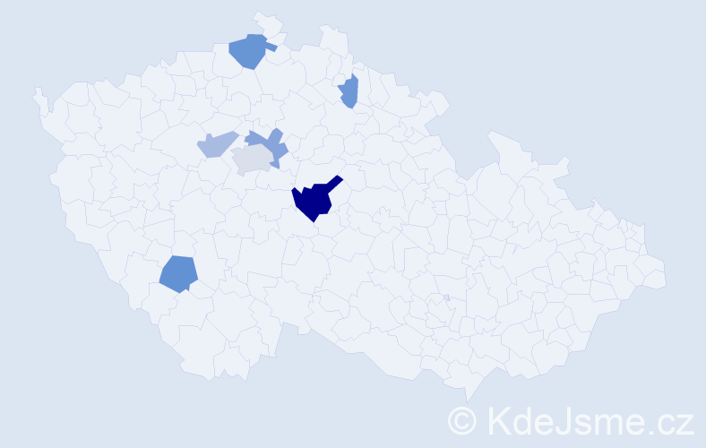 Příjmení: 'Bečánová', počet výskytů 37 v celé ČR