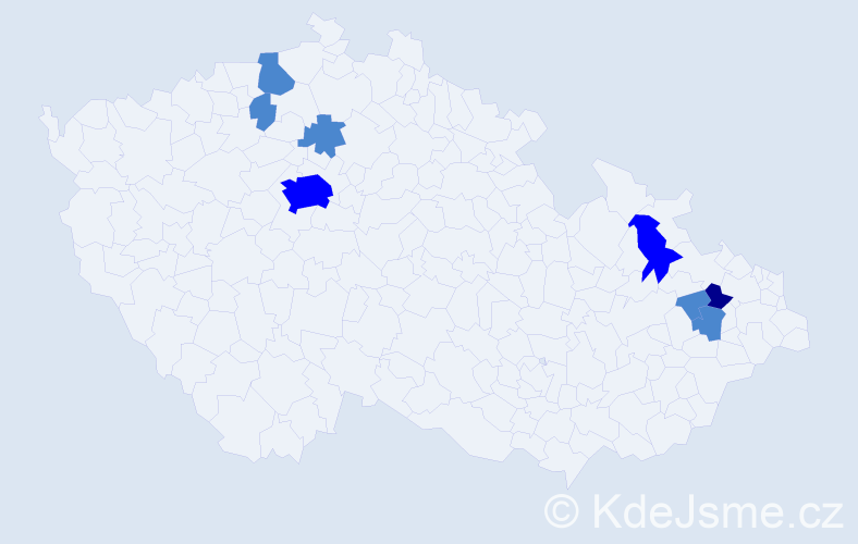 Příjmení: 'Rubač', počet výskytů 12 v celé ČR