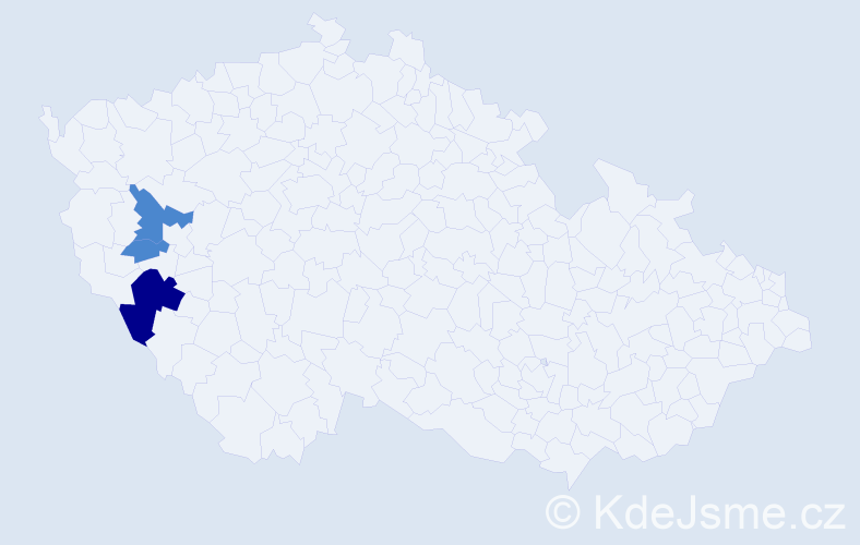 Příjmení: 'Vallišová', počet výskytů 5 v celé ČR