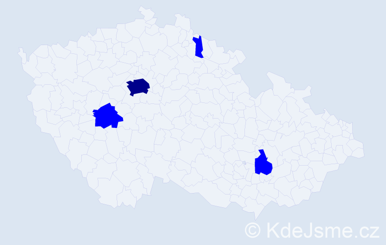 Příjmení: 'Klinotová', počet výskytů 5 v celé ČR