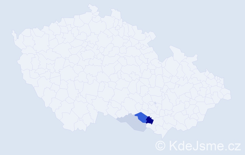 Příjmení: 'Rapfová', počet výskytů 5 v celé ČR